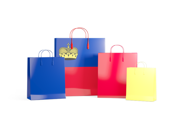 Shopping bags with flag. Download flag icon of Liechtenstein at PNG format