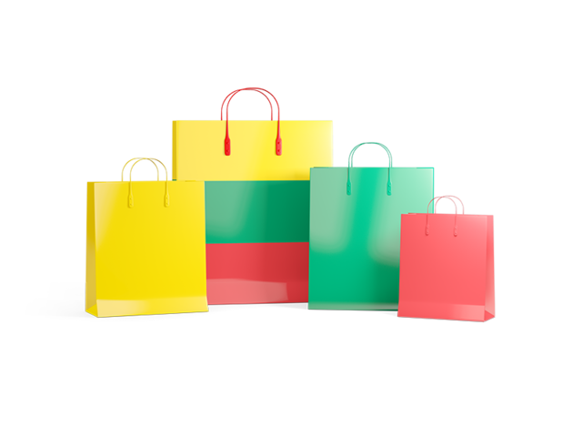 Shopping bags with flag. Download flag icon of Lithuania at PNG format