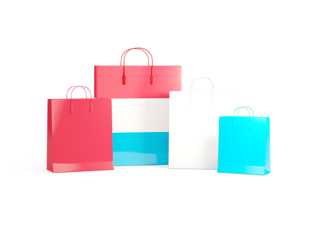 Shopping bags with flag. Download flag icon of Luxembourg at PNG format
