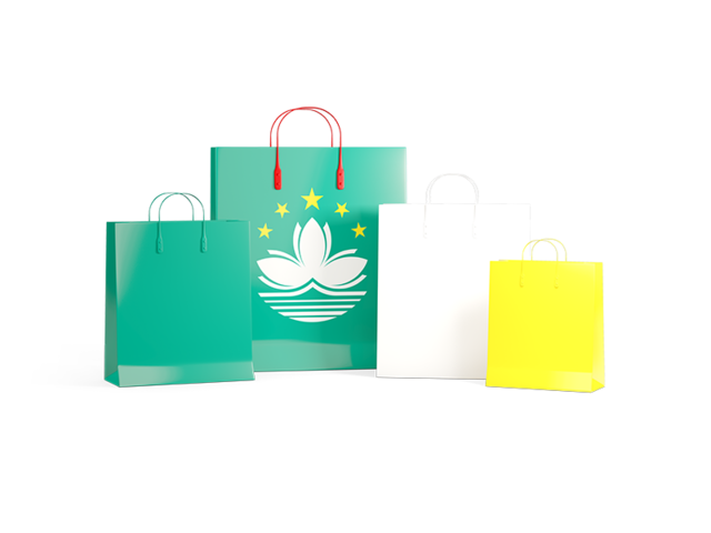 Shopping bags with flag. Download flag icon of Macao at PNG format