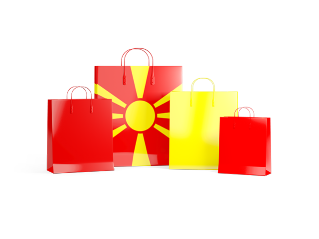 Shopping bags with flag. Download flag icon of Macedonia at PNG format