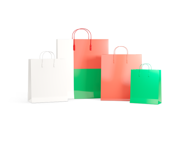 Shopping bags with flag. Download flag icon of Madagascar at PNG format