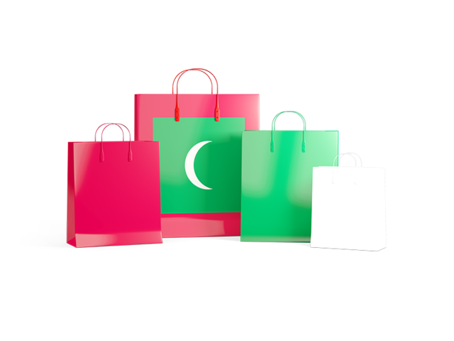 Shopping bags with flag. Download flag icon of Maldives at PNG format