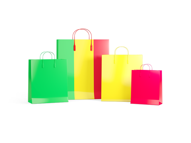 Shopping bags with flag. Download flag icon of Mali at PNG format