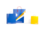 Marshall Islands. Shopping bags with flag. Download icon.