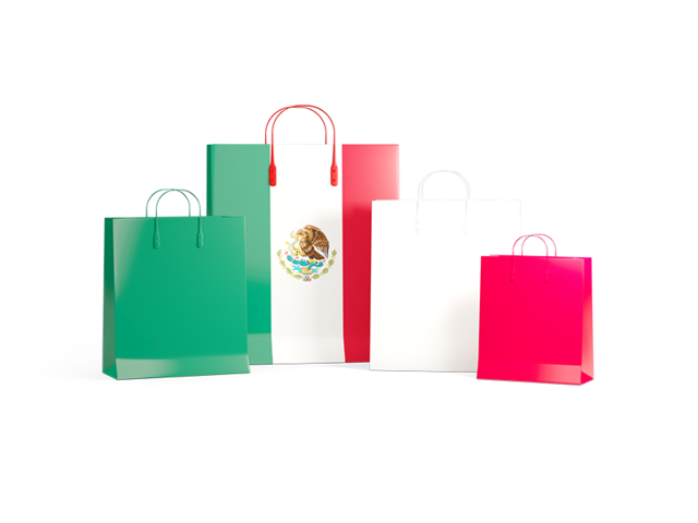 Shopping bags with flag. Download flag icon of Mexico at PNG format