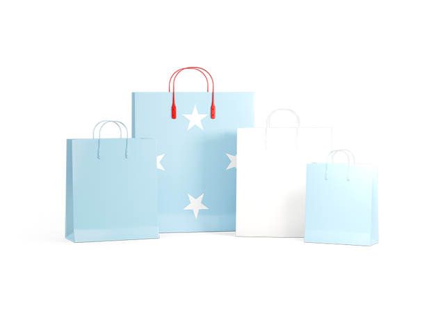Shopping bags with flag. Download flag icon of Micronesia at PNG format