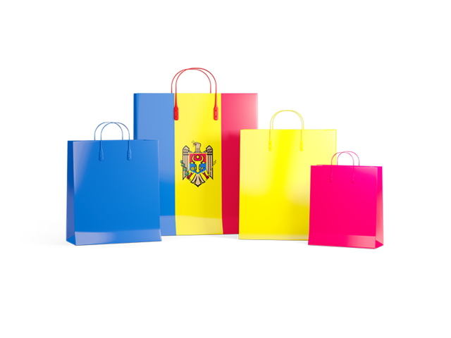 Shopping bags with flag. Download flag icon of Moldova at PNG format