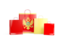 Montenegro. Shopping bags with flag. Download icon.