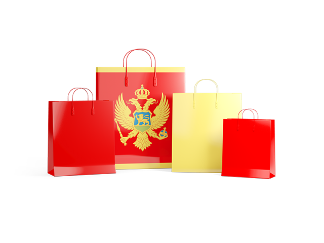 Shopping bags with flag. Download flag icon of Montenegro at PNG format