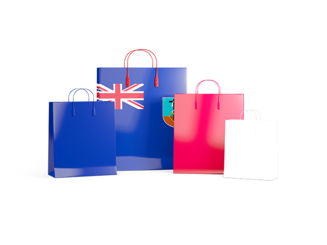 Shopping bags with flag. Download flag icon of Montserrat at PNG format