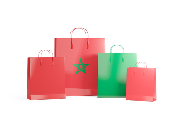 Shopping bags with flag. Download flag icon of Morocco at PNG format