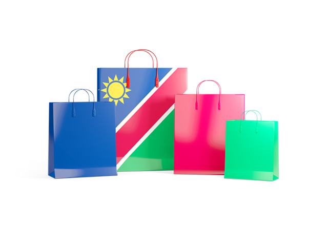 Shopping bags with flag. Download flag icon of Namibia at PNG format