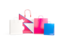 Nepal. Shopping bags with flag. Download icon.