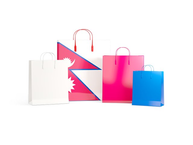 Shopping bags with flag. Download flag icon of Nepal at PNG format