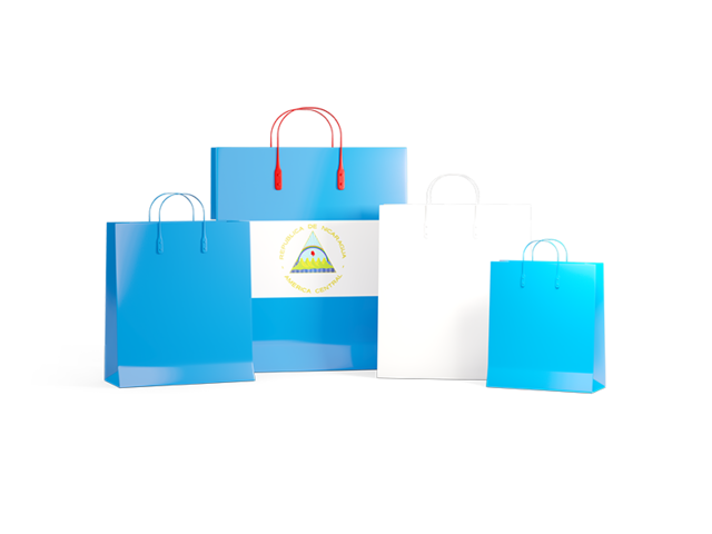Shopping bags with flag. Download flag icon of Nicaragua at PNG format