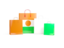 Niger. Shopping bags with flag. Download icon.