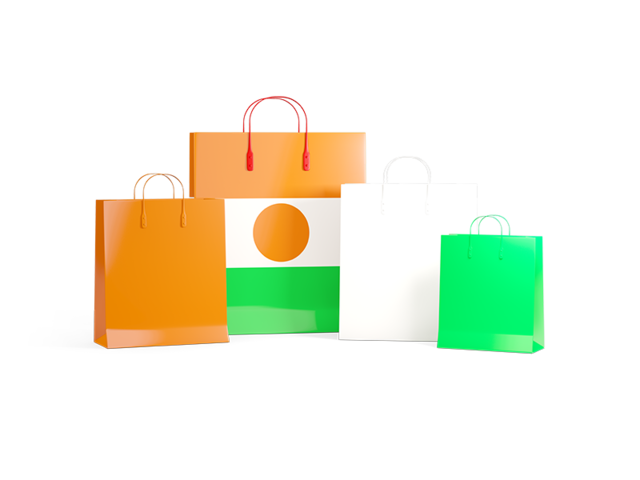 Shopping bags with flag. Download flag icon of Niger at PNG format