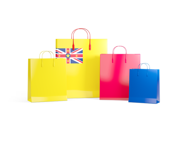 Shopping bags with flag. Download flag icon of Niue at PNG format