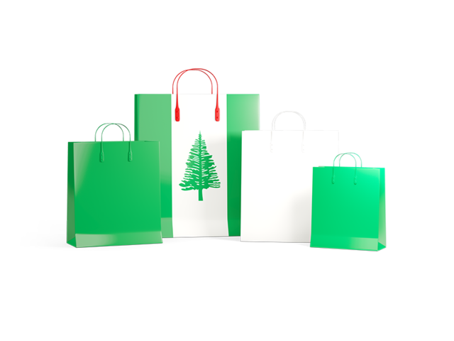 Shopping bags with flag. Download flag icon of Norfolk Island at PNG format