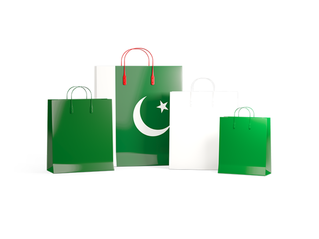 Shopping bags with flag. Download flag icon of Pakistan at PNG format