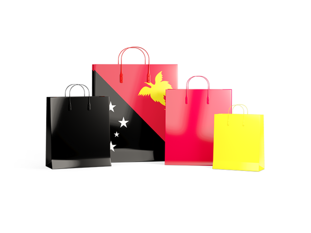 Shopping bags with flag. Download flag icon of Papua New Guinea at PNG format