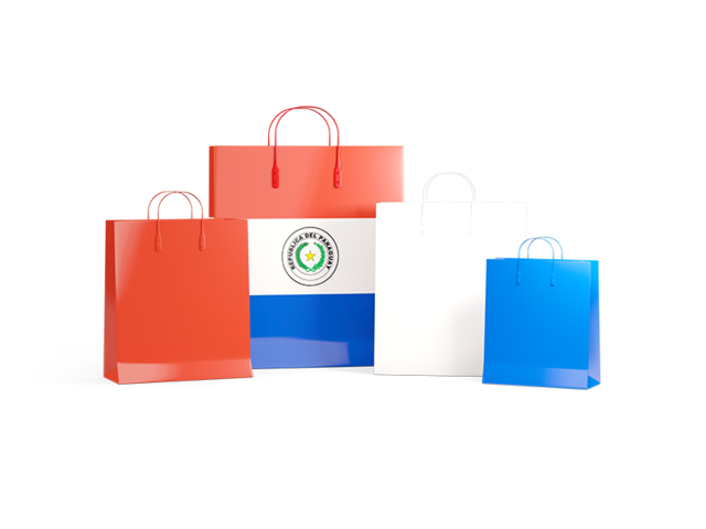 Shopping bags with flag. Download flag icon of Paraguay at PNG format