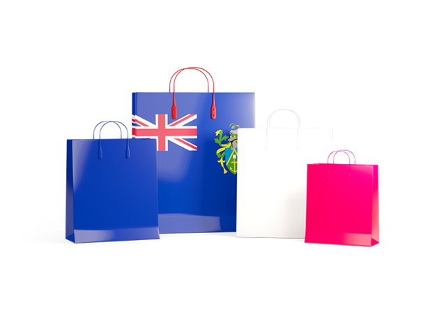Shopping bags with flag. Download flag icon of Pitcairn Islands at PNG format