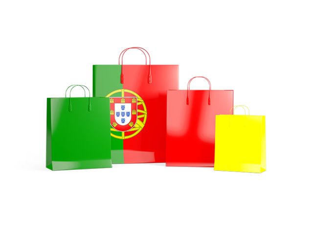 Shopping bags with flag. Download flag icon of Portugal at PNG format