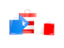 Puerto Rico. Shopping bags with flag. Download icon.