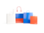 Russia. Shopping bags with flag. Download icon.