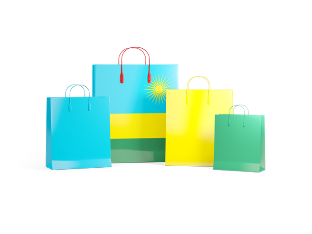 Shopping bags with flag. Download flag icon of Rwanda at PNG format