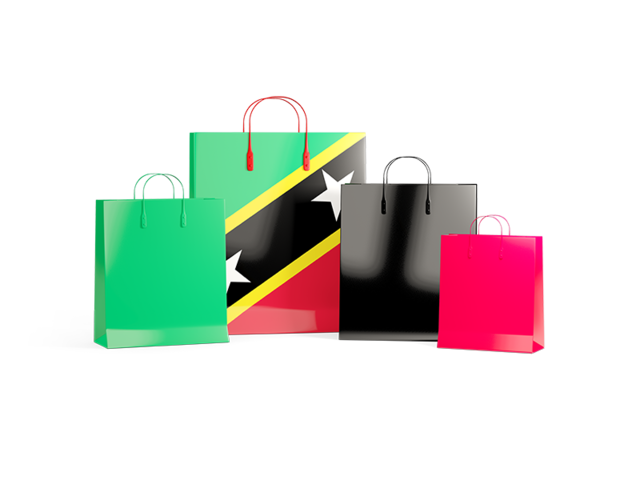 Shopping bags with flag. Download flag icon of Saint Kitts and Nevis at PNG format