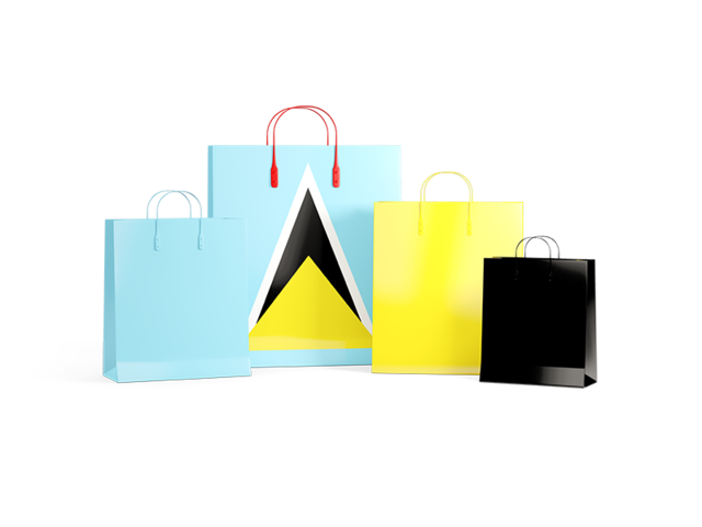 Shopping bags with flag. Download flag icon of Saint Lucia at PNG format