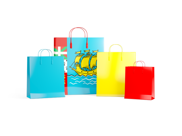 Shopping bags with flag. Download flag icon of Saint Pierre and Miquelon at PNG format