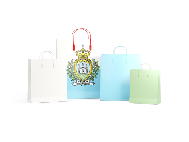 Shopping bags with flag. Download flag icon of San Marino at PNG format