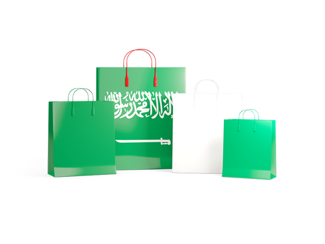Shopping bags with flag. Download flag icon of Saudi Arabia at PNG format