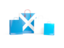 Scotland. Shopping bags with flag. Download icon.