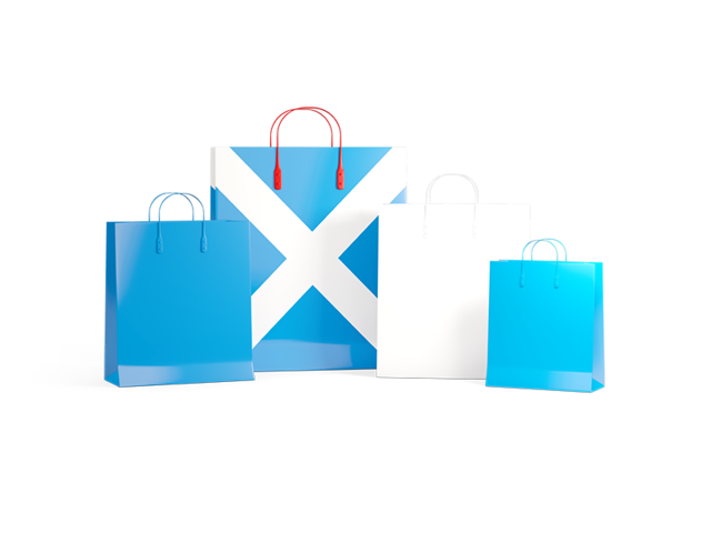 Shopping bags with flag. Download flag icon of Scotland at PNG format