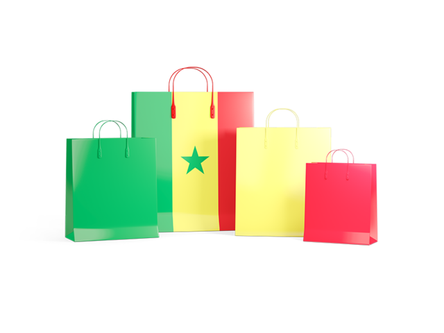 Shopping bags with flag. Download flag icon of Senegal at PNG format