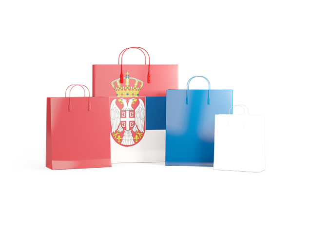 Shopping bags with flag. Download flag icon of Serbia at PNG format