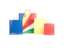 Seychelles. Shopping bags with flag. Download icon.