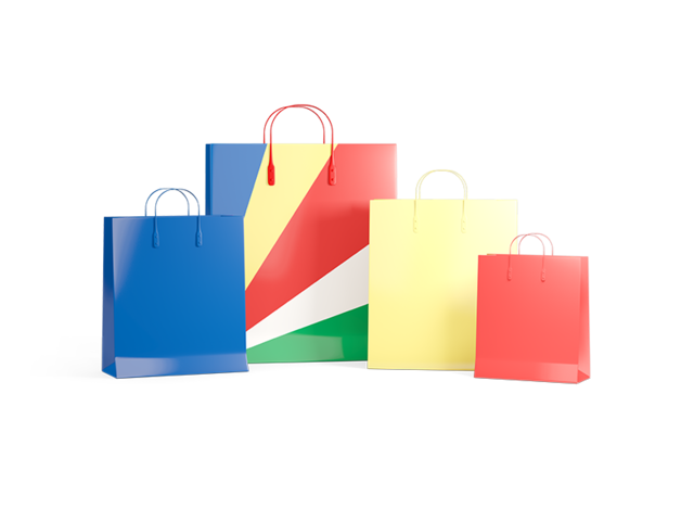 Shopping bags with flag. Download flag icon of Seychelles at PNG format