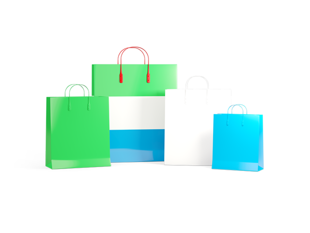 Shopping bags with flag. Download flag icon of Sierra Leone at PNG format