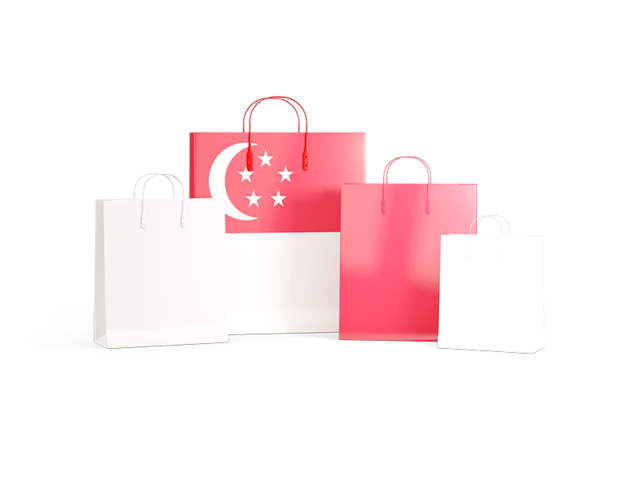 Shopping bags with flag. Download flag icon of Singapore at PNG format