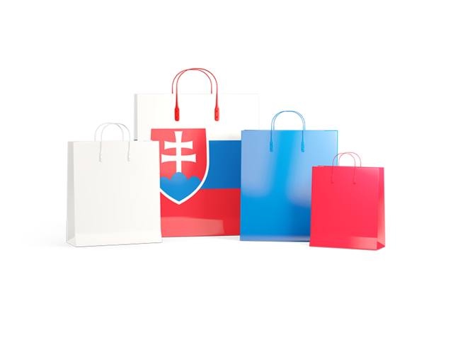 Shopping bags with flag. Download flag icon of Slovakia at PNG format