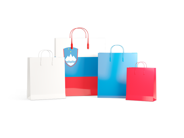 Shopping bags with flag. Download flag icon of Slovenia at PNG format