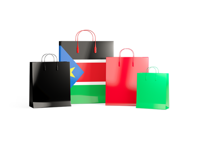 Shopping bags with flag. Download flag icon of South Sudan at PNG format