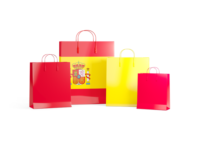 Shopping bags with flag. Download flag icon of Spain at PNG format
