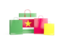 Suriname. Shopping bags with flag. Download icon.